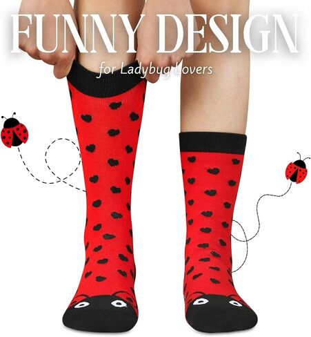 InnoBeta Ladybug Gifts Accessories Stuff for Women One Size Crew Sock for Ladybug Lovers Women on Birthday Christmas in Kuwait