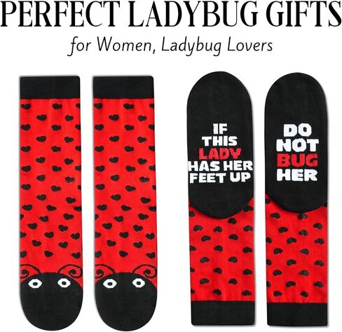 InnoBeta Ladybug Gifts Accessories Stuff for Women One Size Crew Sock for Ladybug Lovers Women on Birthday Christmas in Kuwait
