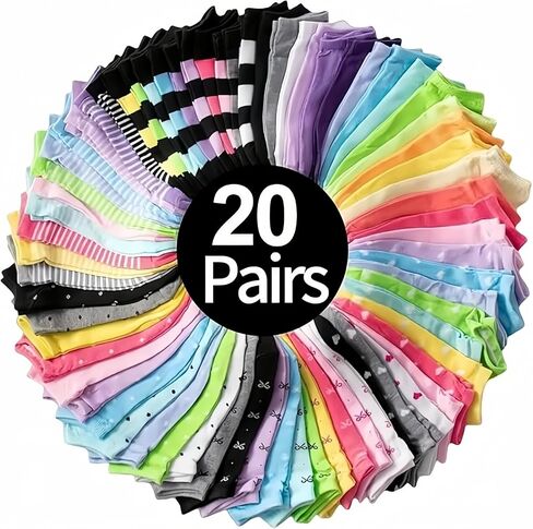 20 pairs of candy colored socks, casual breathable low-top socks, women's stockings and stockings in Kuwait