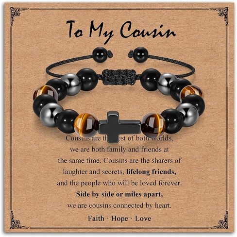 Graduation Gift for Boys, Cross Bracelet for Boys Religious Mens Cross Beaded Bracelets First Communion Confirmation Baptism Gifts for Teen Boys Kids in Saudi Arabia