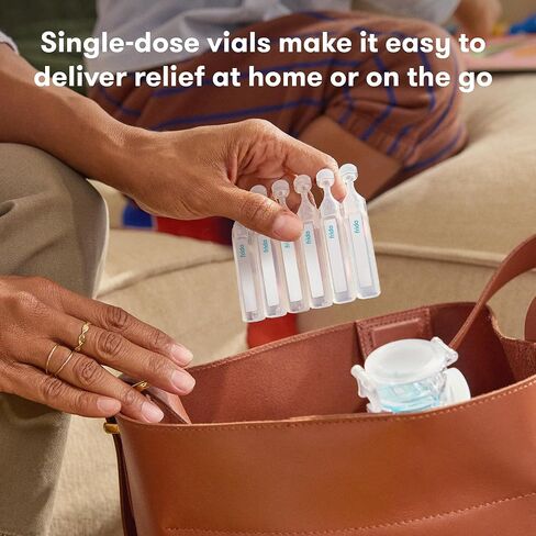 Frida Saline Ampules for Therapy, Gentle Drug-Free Isotonic Saline for Airway Hydration and Congestion Relief, Safe for All Ages, 10 Single-Use Vials in Kuwait