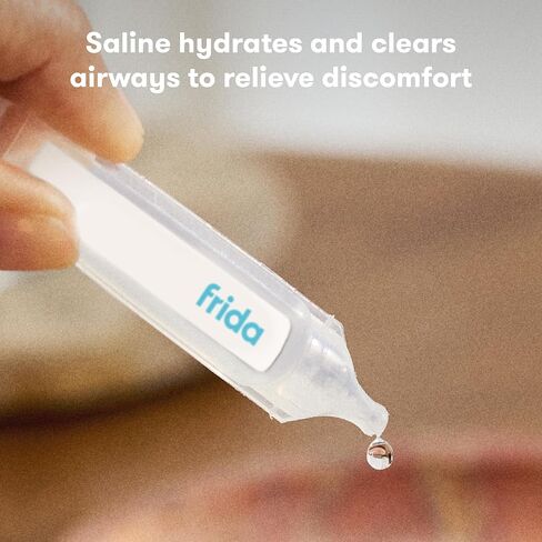 Frida Saline Ampules for Therapy, Gentle Drug-Free Isotonic Saline for Airway Hydration and Congestion Relief, Safe for All Ages, 10 Single-Use Vials in Kuwait