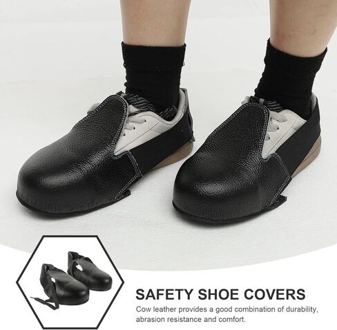 Guard Steel Toe Covers: Heavy Duty Leather Overshoes for Work Boots with Adjustable Strap (Size 5-12 US) in Kuwait