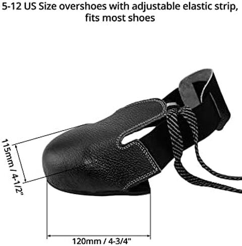 Guard Steel Toe Covers: Heavy Duty Leather Overshoes for Work Boots with Adjustable Strap (Size 5-12 US) in Kuwait
