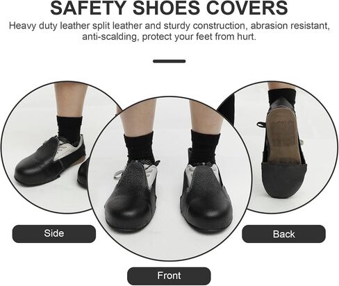 Guard Steel Toe Covers: Heavy Duty Leather Overshoes for Work Boots with Adjustable Strap (Size 5-12 US) in Kuwait