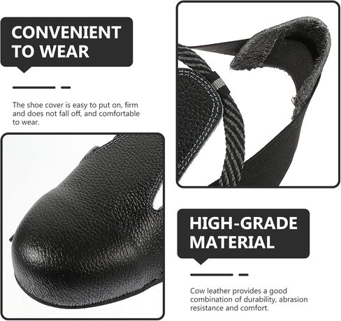 Guard Steel Toe Covers: Heavy Duty Leather Overshoes for Work Boots with Adjustable Strap (Size 5-12 US) in Kuwait