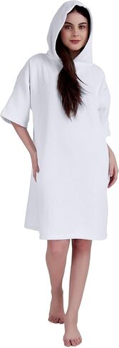 ALLEN & MATE 100% Cotton Hooded Surf Poncho Changing Robe for Men Women Medium Weight Dual Fabric Waffle Outside Terry Inside in Saudi Arabia