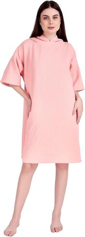 ALLEN & MATE 100% Cotton Hooded Surf Poncho Changing Robe for Men Women Medium Weight Dual Fabric Waffle Outside Terry Inside in Saudi Arabia