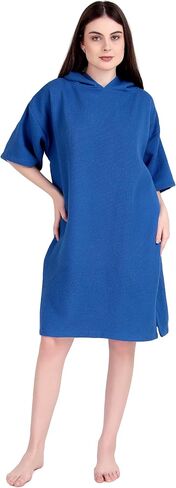 ALLEN & MATE 100% Cotton Hooded Surf Poncho Changing Robe for Men Women Medium Weight Dual Fabric Waffle Outside Terry Inside in Saudi Arabia