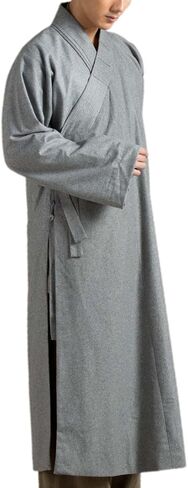 ZanYing Men's Traditional Buddhist Meditation Monk Wool Robe Winter in Saudi Arabia