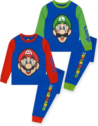 Super Mario Pajamas, 2 Pack Boys Pajamas, Gaming Boys Pjs, Mario Kids Pajama Set in Kuwait