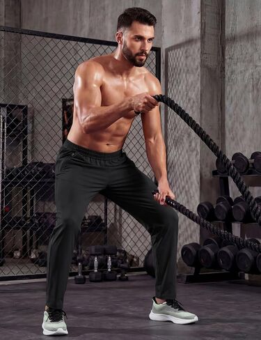 MAGCOMSEN Men's Joggers with Zipper Pockets Workout Sweatpants Running Jogger Pants Athletic Track Gym Hiking in Kuwait
