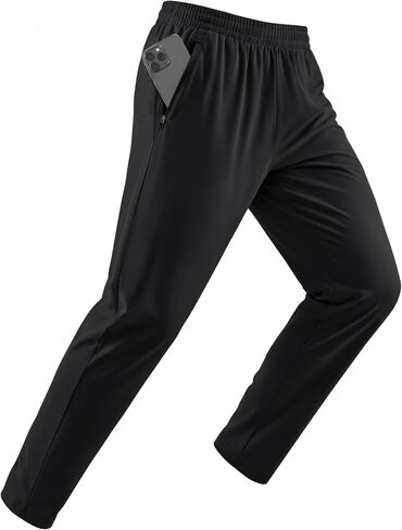 MAGCOMSEN Men's Joggers with Zipper Pockets Workout Sweatpants Running Jogger Pants Athletic Track Gym Hiking in Kuwait