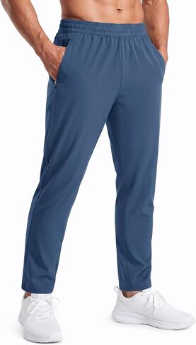 MAGCOMSEN Men's Joggers with Zipper Pockets Workout Sweatpants Running Jogger Pants Athletic Track Gym Hiking in Kuwait