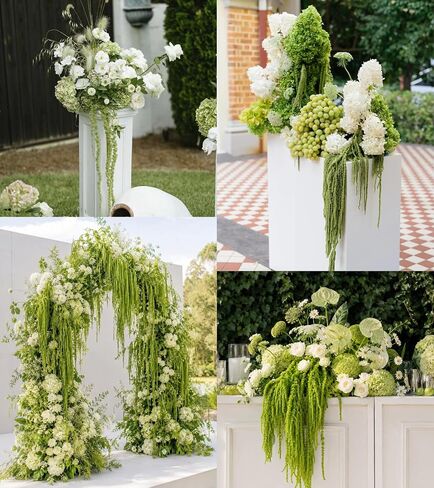12 Pcs Neon Green Preserved Hanging Amaranthus Flowers - 23" Cascading Dried Flower Tassels for Wedding Arch, Floral Garland, Vase Arrangements & Home Decor in Saudi Arabia