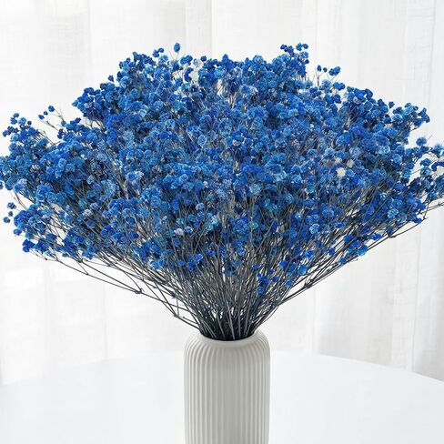 2500+ Dried Blue Babys Breath, 17' Preserved Royal Blue Flowers for Small Vase Decor, DIY Crafts, Wedding Accent, Gift Wrapping, Home Table Arrangement in Saudi Arabia