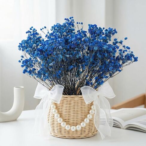 2500+ Dried Blue Babys Breath, 17' Preserved Royal Blue Flowers for Small Vase Decor, DIY Crafts, Wedding Accent, Gift Wrapping, Home Table Arrangement in Saudi Arabia