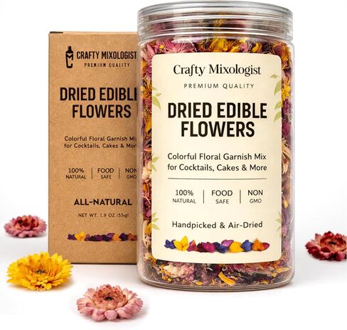Dried Edible Flowers for Cake Decorating & Cocktails – Edible Flowers (50g, ~67pcs) – Flower Garnish for Drinks, Tea & Baking – Floral Cake Decorations, Cocktail Flower Mix in Saudi Arabia