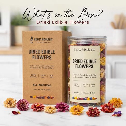 Dried Edible Flowers for Cake Decorating & Cocktails – Edible Flowers (50g, ~67pcs) – Flower Garnish for Drinks, Tea & Baking – Floral Cake Decorations, Cocktail Flower Mix in Saudi Arabia