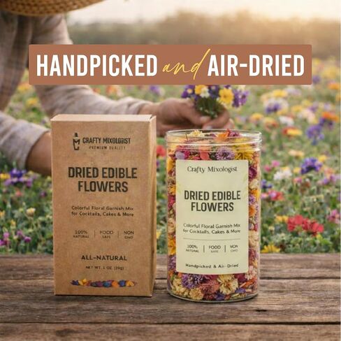 Dried Edible Flowers for Cake Decorating & Cocktails – Edible Flowers (50g, ~67pcs) – Flower Garnish for Drinks, Tea & Baking – Floral Cake Decorations, Cocktail Flower Mix in Saudi Arabia