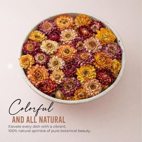 Dried Edible Flowers for Cake Decorating & Cocktails – Edible Flowers (50g, ~67pcs) – Flower Garnish for Drinks, Tea & Baking – Floral Cake Decorations, Cocktail Flower Mix in Saudi Arabia