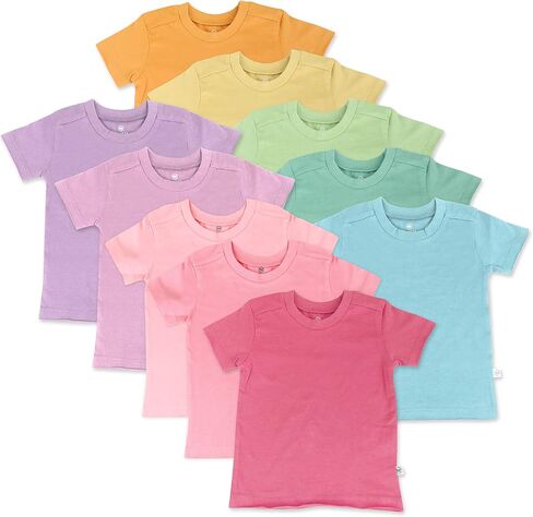 HonestBaby Baby Toddler & Kids' 100% Organic Cotton Short Sleeve T-Shirts (10-Pack) in Kuwait