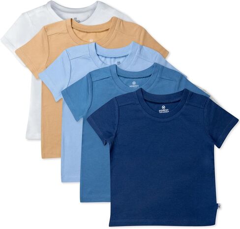 HonestBaby Baby Toddler & Kids' 100% Organic Cotton Short Sleeve T-Shirts (10-Pack) in Kuwait