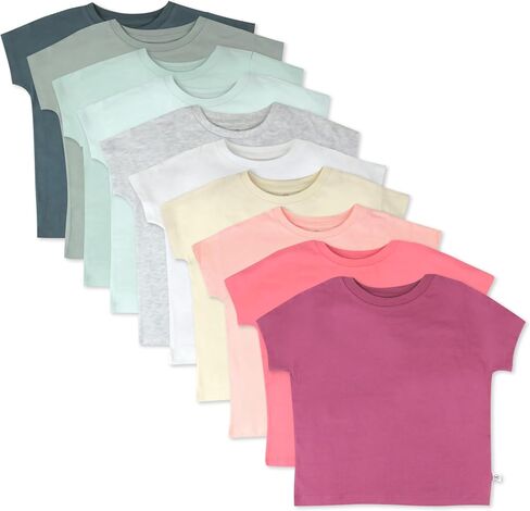 HonestBaby Baby Toddler & Kids' 100% Organic Cotton Short Sleeve T-Shirts (10-Pack) in Kuwait