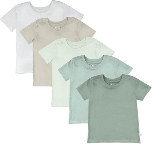 HonestBaby Baby Toddler & Kids' 100% Organic Cotton Short Sleeve T-Shirts (10-Pack) in Kuwait