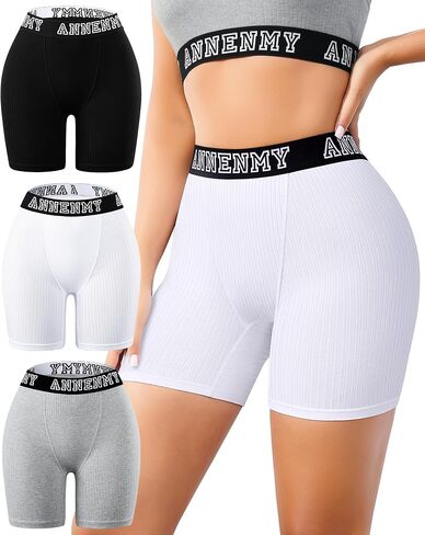 Annenmy Womens Boy Shorts Underwear Cotton Boxer Briefs High Waisted Panties Full Coverage Anti Chafing Ladies Briefs 3 Pack in Saudi Arabia