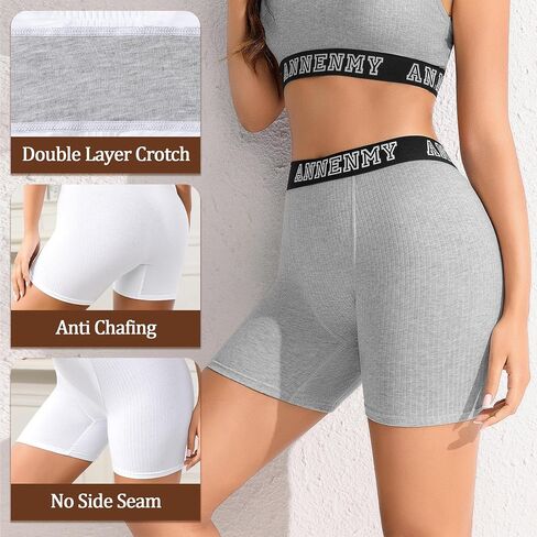 Annenmy Womens Boy Shorts Underwear Cotton Boxer Briefs High Waisted Panties Full Coverage Anti Chafing Ladies Briefs 3 Pack in Saudi Arabia