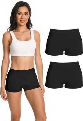 Comfneat Women's 2-Pack Boyshorts Cotton Viscose Spandex Underwear in Kuwait