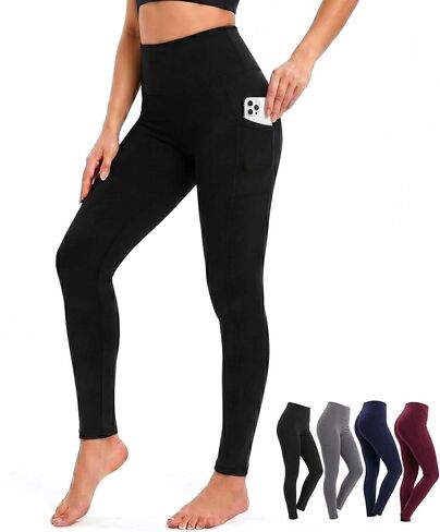 Leggings with Pockets for Women, High Waisted Tummy Control Yoga Pants, Buttery Soft Squat Proof Workout Leggings in Saudi Arabia