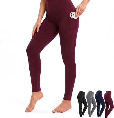 Leggings with Pockets for Women, High Waisted Tummy Control Yoga Pants, Buttery Soft Squat Proof Workout Leggings in Saudi Arabia