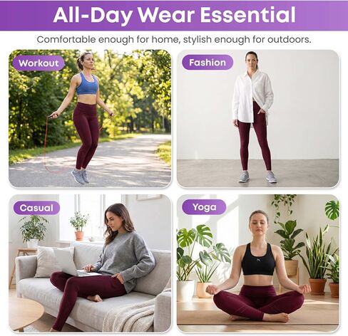 Leggings with Pockets for Women, High Waisted Tummy Control Yoga Pants, Buttery Soft Squat Proof Workout Leggings in Saudi Arabia