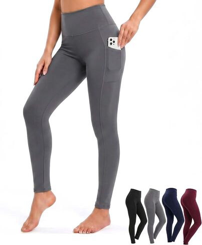 Leggings with Pockets for Women, High Waisted Tummy Control Yoga Pants, Buttery Soft Squat Proof Workout Leggings in Saudi Arabia