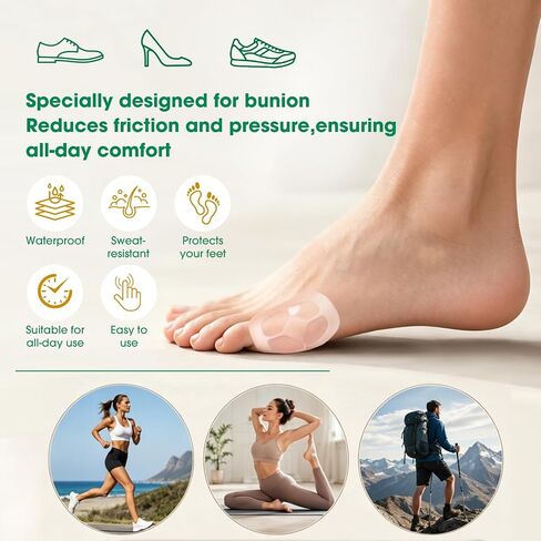 Hydrogel Bunion Cushions, 20Pcs Bunion Pads for Protection Against Shoe Pressure and Friction, Blister Prevention, Fits Shoes for Men & Women in Saudi Arabia