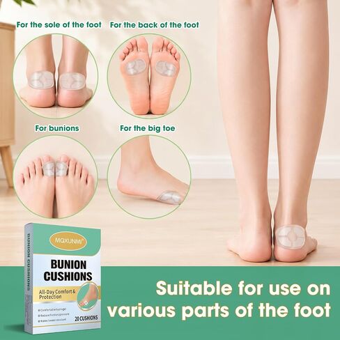 Hydrogel Bunion Cushions, 20Pcs Bunion Pads for Protection Against Shoe Pressure and Friction, Blister Prevention, Fits Shoes for Men & Women in Saudi Arabia