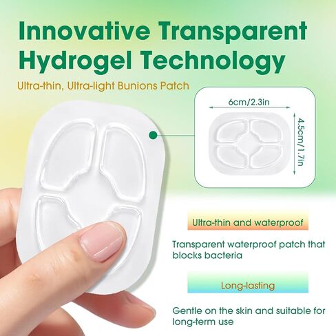 Hydrogel Bunion Cushions, 20Pcs Bunion Pads for Protection Against Shoe Pressure and Friction, Blister Prevention, Fits Shoes for Men & Women in Saudi Arabia