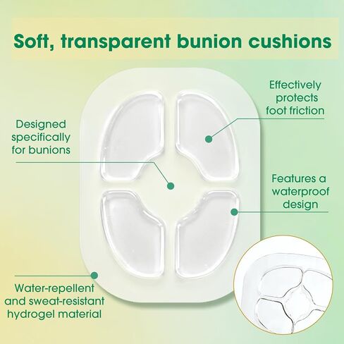 Hydrogel Bunion Cushions, 20Pcs Bunion Pads for Protection Against Shoe Pressure and Friction, Blister Prevention, Fits Shoes for Men & Women in Saudi Arabia