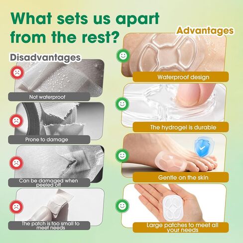 Hydrogel Bunion Cushions, 20Pcs Bunion Pads for Protection Against Shoe Pressure and Friction, Blister Prevention, Fits Shoes for Men & Women in Saudi Arabia