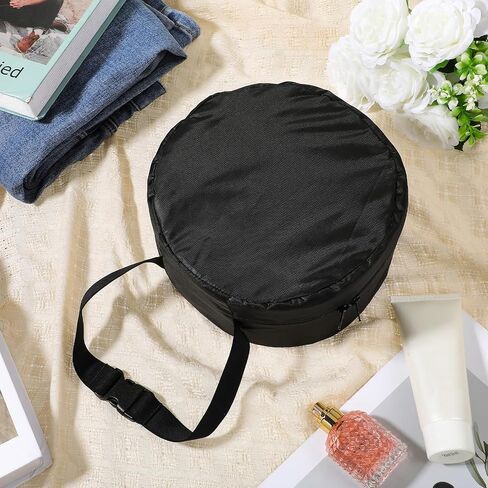 Neck Pillow Bag, Compresses Neck Pillow Case with Zipper, Quick Release Clasp Attaches to Luggage for Travel, Journey Airplane Train, Pillows Not Included, Black in Kuwait