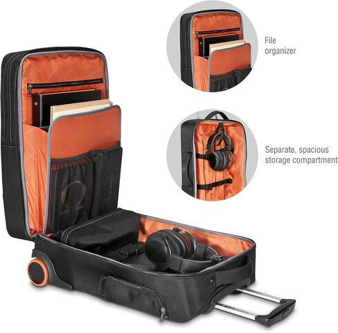 EVERKI Travel Essentials Bundle: 35L Wheeled Carry-On Laptop Bag & 18.2L Compressible Packing Cubes (3-Pack) – Durable, TSA-Ready Design for Work and Travel – Orange + Black in Kuwait