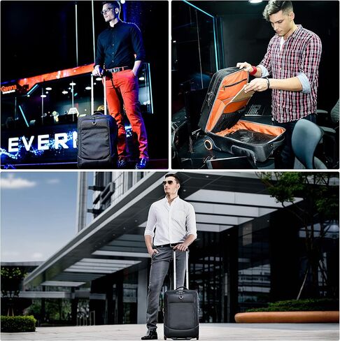 EVERKI Travel Essentials Bundle: 35L Wheeled Carry-On Laptop Bag & 18.2L Compressible Packing Cubes (3-Pack) – Durable, TSA-Ready Design for Work and Travel – Orange + Black in Kuwait