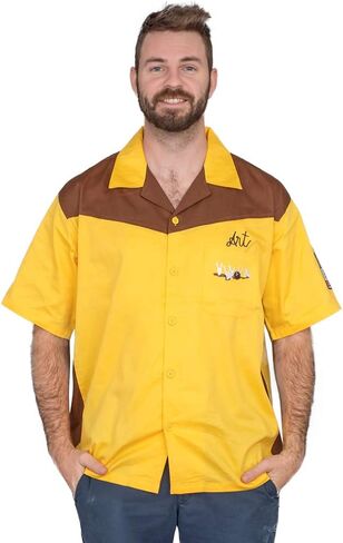 Ripple Junction The Big Lebowski Team Dude Bowling Gold Button-Down Shirt Costume in Saudi Arabia
