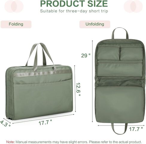 SUNUP Hanging Packing Organizer for Travel, 5 in 1 Portable Packing Cube for Suitcase, Hanging Bags for Clothes Travel, Foldable Small Duffle Bag for Women, Green in Kuwait