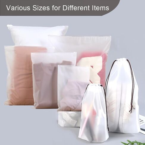30-Pack Travel Storage Bags, Frosted Plastic Packing Bags for Travel – Multi-Size Breathable Organizer for Clothes, Shoes, Toiletries, Swimsuit – Lightweight Travel Essentials for Women & Men in Saudi Arabia