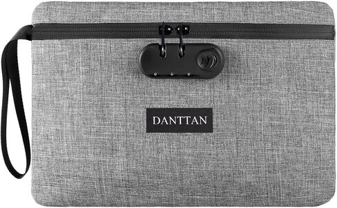 Smell Proof Bag with Combination Lock, Activated Carbon Lined Odor-Resistant Storage Pouch with Water-Resistant Zipper, Lockable Travel Organizer for Home and Personal Items, Gray in Saudi Arabia