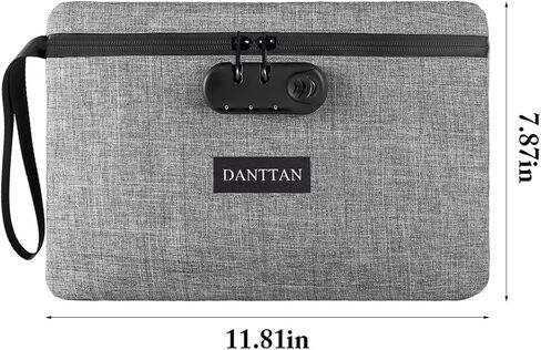 Smell Proof Bag with Combination Lock, Activated Carbon Lined Odor-Resistant Storage Pouch with Water-Resistant Zipper, Lockable Travel Organizer for Home and Personal Items, Gray in Saudi Arabia
