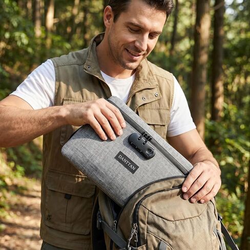 Smell Proof Bag with Combination Lock, Activated Carbon Lined Odor-Resistant Storage Pouch with Water-Resistant Zipper, Lockable Travel Organizer for Home and Personal Items, Gray in Saudi Arabia